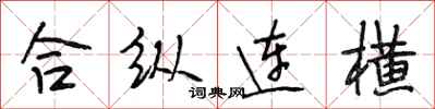 段相林合縱連橫行書怎么寫
