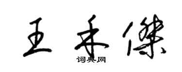 梁錦英王禾傑草書個性簽名怎么寫