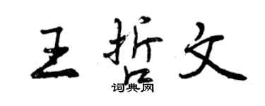 曾慶福王哲文行書個性簽名怎么寫