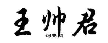 胡問遂王帥君行書個性簽名怎么寫