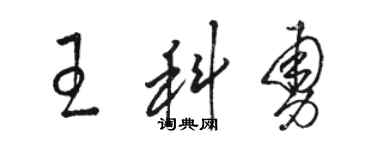 駱恆光王科勇草書個性簽名怎么寫