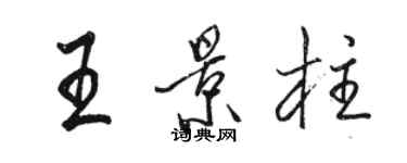 駱恆光王景柱行書個性簽名怎么寫