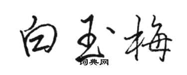 駱恆光白玉梅行書個性簽名怎么寫