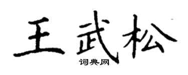 丁謙王武松楷書個性簽名怎么寫