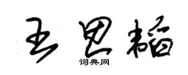 朱錫榮王思韜草書個性簽名怎么寫