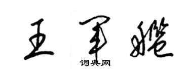 梁錦英王軍艦草書個性簽名怎么寫