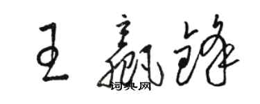 駱恆光王贏鋒草書個性簽名怎么寫