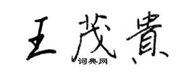 王正良王茂貴行書個性簽名怎么寫