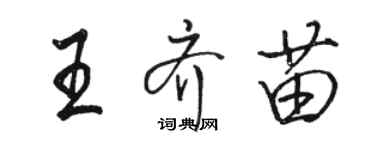 駱恆光王齊苗行書個性簽名怎么寫