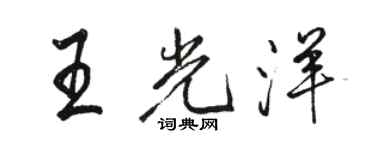 駱恆光王光洋行書個性簽名怎么寫
