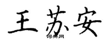 丁謙王蘇安楷書個性簽名怎么寫