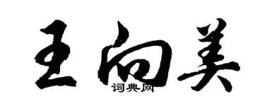 胡問遂王向美行書個性簽名怎么寫