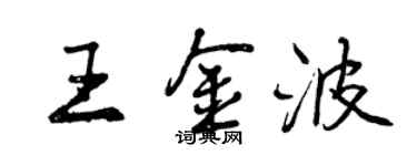 曾慶福王金波行書個性簽名怎么寫