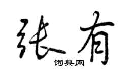曾慶福張有行書個性簽名怎么寫