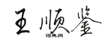 駱恆光王順鑒行書個性簽名怎么寫