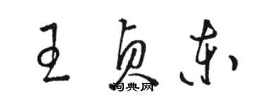 駱恆光王貞東草書個性簽名怎么寫