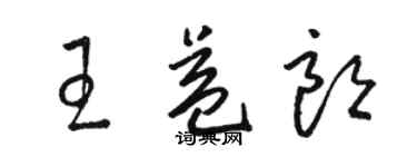 駱恆光王益朗草書個性簽名怎么寫