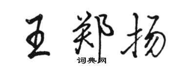 駱恆光王鄭揚行書個性簽名怎么寫