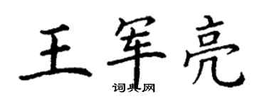 丁謙王軍亮楷書個性簽名怎么寫