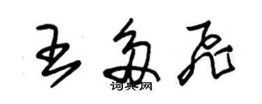 朱錫榮王多飛草書個性簽名怎么寫