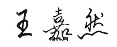 駱恆光王嘉然行書個性簽名怎么寫