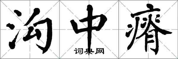 翁闓運溝中瘠楷書怎么寫