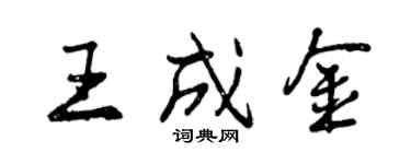 曾慶福王成金行書個性簽名怎么寫