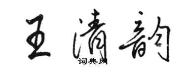 駱恆光王清韻行書個性簽名怎么寫