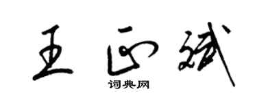 梁錦英王正斌草書個性簽名怎么寫