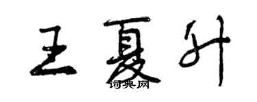 曾慶福王夏升行書個性簽名怎么寫