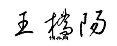 梁錦英王橋陽草書個性簽名怎么寫