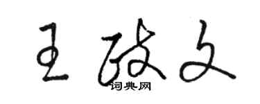 駱恆光王政文草書個性簽名怎么寫