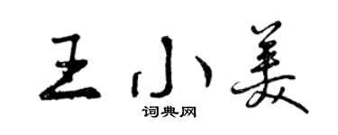 曾慶福王小美行書個性簽名怎么寫