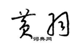 梁錦英黃羽草書個性簽名怎么寫