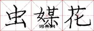 龐中華蟲媒花楷書怎么寫