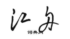 駱恆光江舟草書個性簽名怎么寫