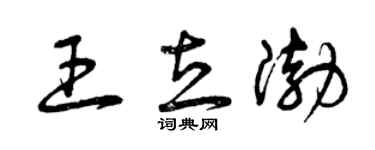 曾慶福王立渤草書個性簽名怎么寫