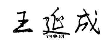曾慶福王延成行書個性簽名怎么寫