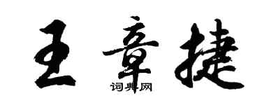 胡問遂王章捷行書個性簽名怎么寫