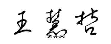 梁錦英王慧哲草書個性簽名怎么寫
