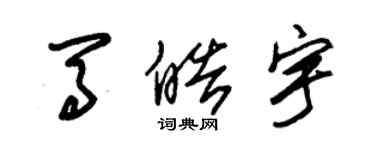 朱錫榮馬皓宇草書個性簽名怎么寫