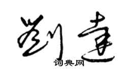 曾慶福劉達草書個性簽名怎么寫