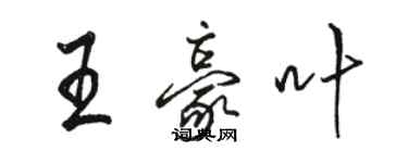 駱恆光王豪葉行書個性簽名怎么寫