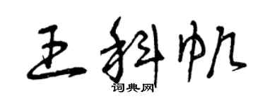 曾慶福王科帆草書個性簽名怎么寫