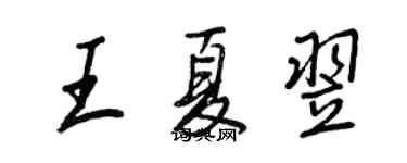 王正良王夏翌行書個性簽名怎么寫