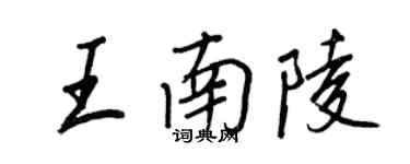王正良王南陵行書個性簽名怎么寫