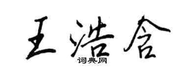 王正良王浩含行書個性簽名怎么寫