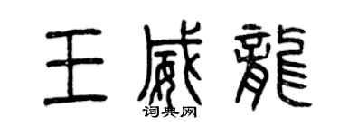 曾慶福王威龍篆書個性簽名怎么寫