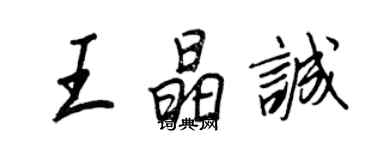 王正良王晶誠行書個性簽名怎么寫