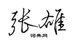 駱恆光張雄行書個性簽名怎么寫